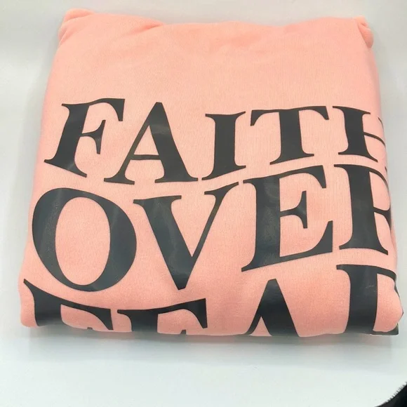 💗LAST ONE XL hoodie sweatshirt faith over fear pullover Psalm 56:3 Christian - Picture 7 of 9